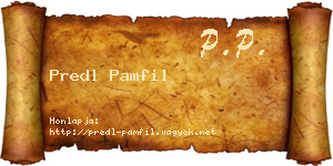 Predl Pamfil névjegykártya